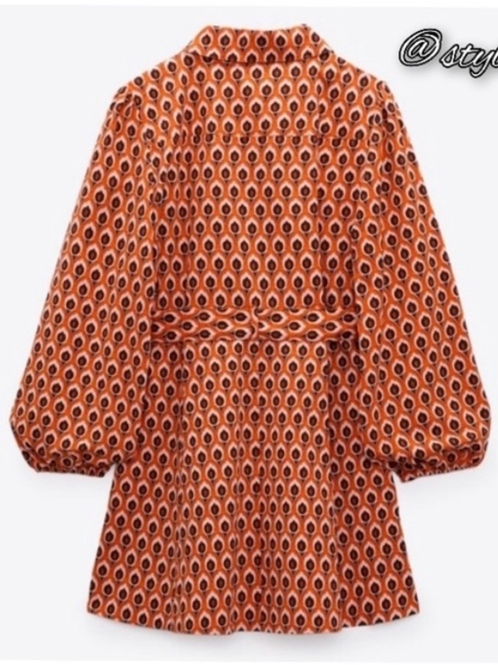 NWT Zara Orange Brigitte Mini Dress Size XL - Picture 7 of 8